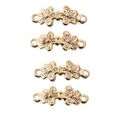 Dollhouse Miniature Dbl. Flower Drawer Pull, 4/Pk